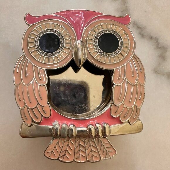 Bath & Body Works Scentportable Pink Owl Rhinestones Eyes Metal  Visor Clip - Picture 2 of 7